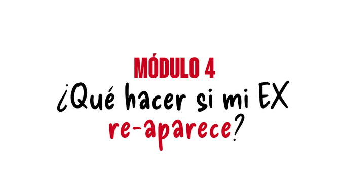 MÓDULO 4 - ¿Que hacer si mi EX re-aparece?